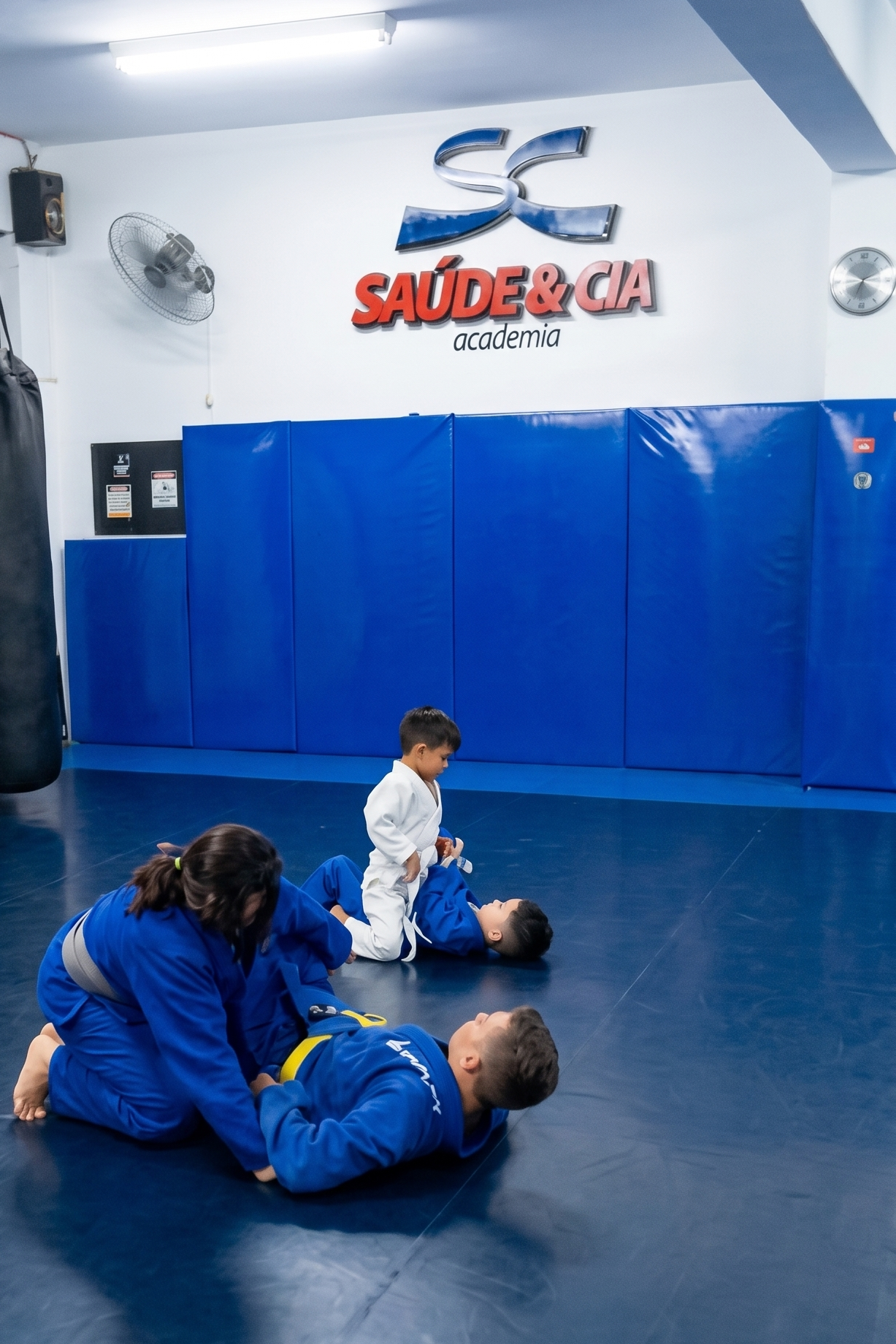 Aula de Jiu-Jitsu infantil da Academia Saúde & Cia