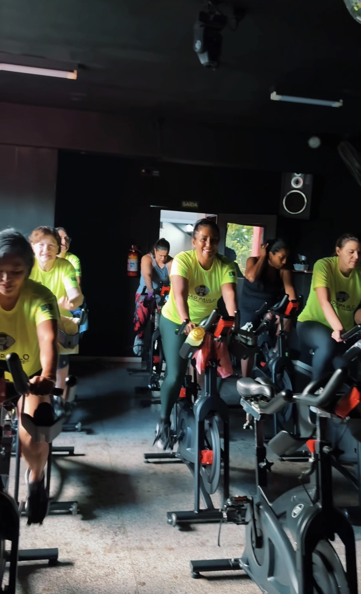 Aula de Spinning da Academia Saúde & Cia